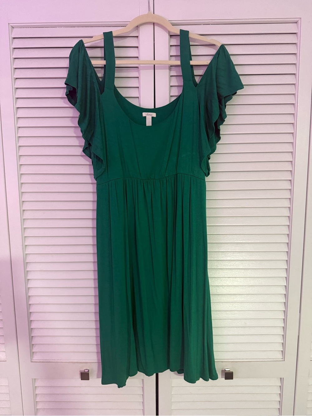Soma Emerald Green Flutter Sleeve Dress